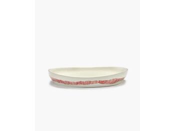 SERVING BOWL M WHITE STRIPES RED FE   Alessandrelli Business Solutions